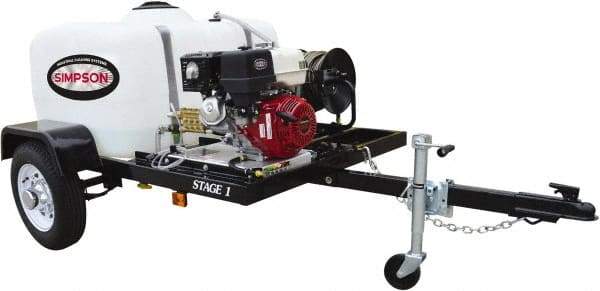 Simpson - Gas, 8.5 hp, 3,800 psi, 3.5 GPM, Cold Water Pressure Washer - CAT Triplex, 100' x 3/8" Hose - Exact Industrial Supply
