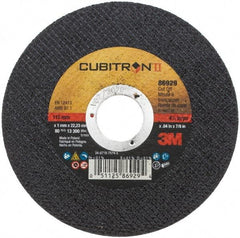 3M - 4-1/2" 60 Grit Ceramic Cutoff Wheel - 0.04" Thick, 7/8" Arbor, 13,300 Max RPM, Use with Angle Grinders - Exact Industrial Supply