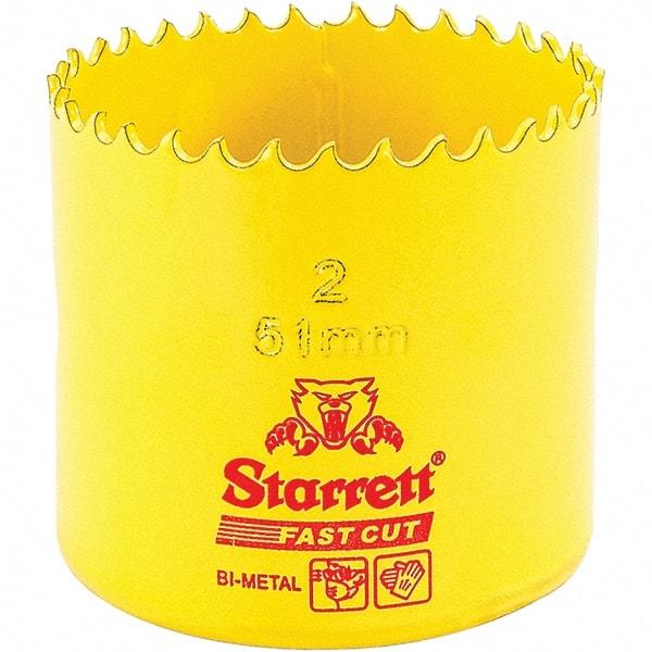 Starrett - 2" Diam, 1-5/8" Cutting Depth, Hole Saw - High Speed Steel Saw, Toothed Edge - Exact Industrial Supply