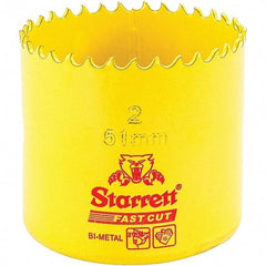 Starrett - 2" Diam, 1-5/8" Cutting Depth, Hole Saw - High Speed Steel Saw, Toothed Edge - Exact Industrial Supply