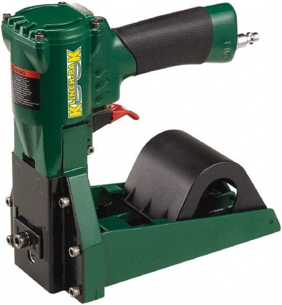 Klinch-Pak - Pneumatic Staple Gun - 1-1/4" Staples, 1000 Lb Capacity, Green, Aluminum - Exact Industrial Supply