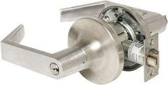 Yale - Storeroom Lever Lockset - 2-3/4" Back Set, Steel, Brushed Chrome Finish - Exact Industrial Supply
