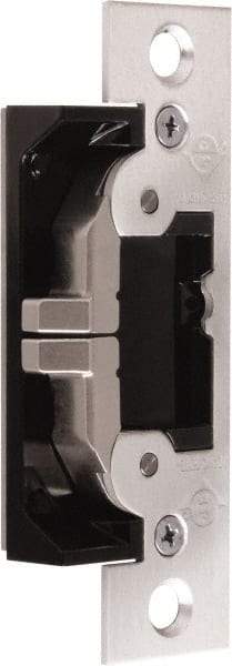 Adams Rite - 3.38" Long x 1" Wide, Clear Anodized Finish, Electric Door Strike - Field Selectable 12, 16, or 24 VAC/DC, VAC/VDC Power, Zinc Alloy - Exact Industrial Supply