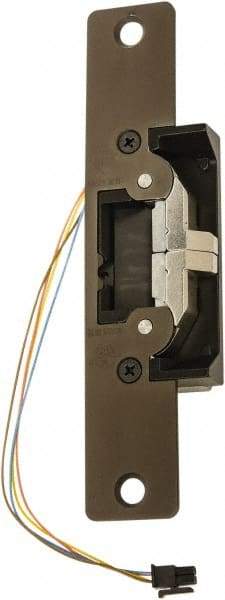 Adams Rite - 4.88" Long x 1-1/4" Wide, Dark Bronze Anodized Aluminum Finish, Electric Door Strike - 24 Volt, VDC Power, Zinc Alloy - Exact Industrial Supply