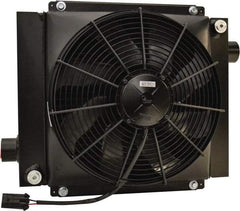 AKG Thermal Systems - SAE #20, 1 Fan Mount, Liquid-To-Air Aluminum Brazed Process Equipment Heat Exchanger - Oil Cooler, Ethylene Glycol/Water Mixture Cooler, 18" High x 20.47" Wide x 9.96" Deep, 91,681 BTU/Hr, 250°F Max - Exact Industrial Supply