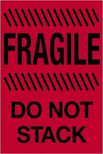 Tape Logic - 6" Long, Fluorescent Red Paper Shipping Label - For Multi-Use - Exact Industrial Supply