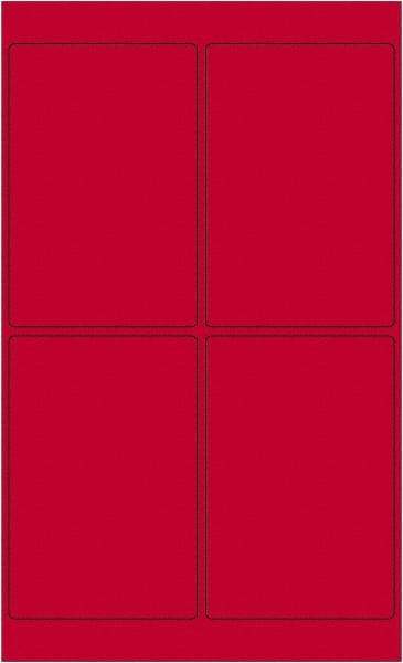 Tape Logic - 6" Long, Fluorescent Red Paper Laser Label - For Laser Printers - Exact Industrial Supply