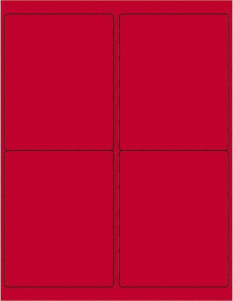 Tape Logic - 5" Long, Fluorescent Red Paper Laser Label - For Laser Printers - Exact Industrial Supply