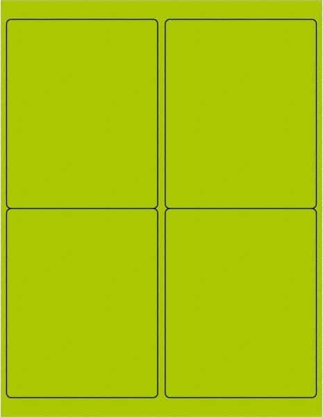 Tape Logic - 5" Long, Fluorescent Green Paper Laser Label - For Laser Printers - Exact Industrial Supply