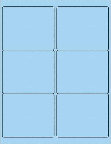 Tape Logic - 4" Long, Pastel Blue Paper Laser Label - For Laser Printers - Exact Industrial Supply
