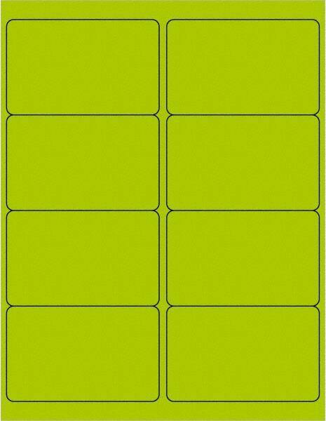 Tape Logic - 4" Long, Fluorescent Green Paper Laser Label - For Laser Printers - Exact Industrial Supply