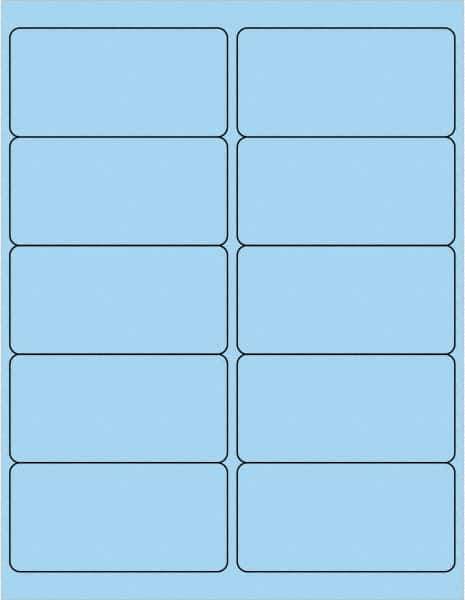 Tape Logic - 4" Long, Pastel Blue Paper Laser Label - For Laser Printers - Exact Industrial Supply