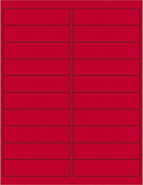 Tape Logic - 4" Long, Fluorescent Red Paper Laser Label - For Laser Printers - Exact Industrial Supply