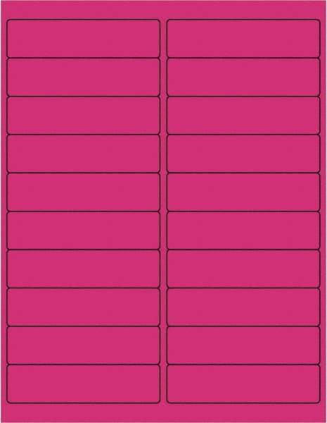 Tape Logic - 4" Long, Fluorescent Pink Paper Laser Label - For Laser Printers - Exact Industrial Supply