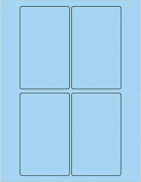 Tape Logic - 5" Long, Pastel Blue Paper Laser Label - For Laser Printers - Exact Industrial Supply
