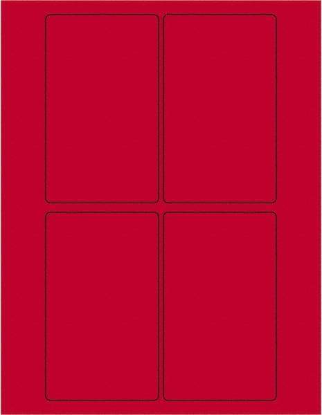 Tape Logic - 5" Long, Fluorescent Red Paper Laser Label - For Laser Printers - Exact Industrial Supply