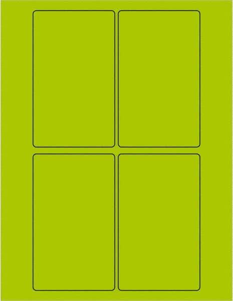 Tape Logic - 5" Long, Fluorescent Green Paper Laser Label - For Laser Printers - Exact Industrial Supply