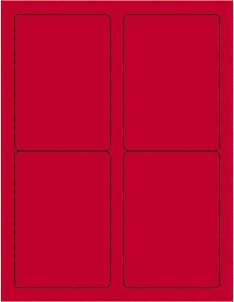 Tape Logic - 5" Long, Fluorescent Red Paper Laser Label - For Laser Printers - Exact Industrial Supply