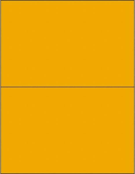 Tape Logic - 8-1/2" Long, Fluorescent Orange Paper Laser Label - For Laser Printers - Exact Industrial Supply