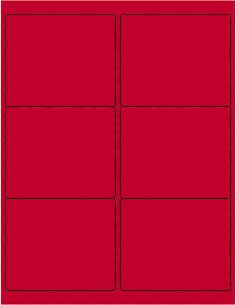 Tape Logic - 4" Long, Fluorescent Red Paper Laser Label - For Laser Printers - Exact Industrial Supply