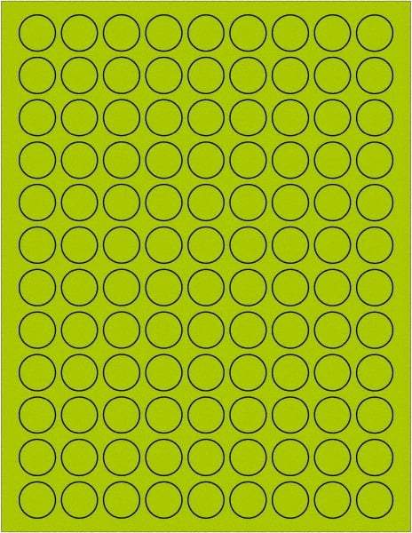 Tape Logic - 3/4" Long, Fluorescent Green Paper Laser Label - For Laser Printers - Exact Industrial Supply