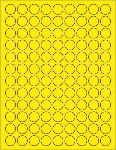 Tape Logic - 3/4" Long, Fluorescent Yellow Paper Laser Label - For Laser Printers - Exact Industrial Supply