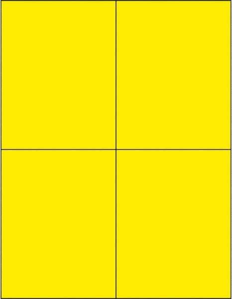 Tape Logic - 5-1/2" Long, Fluorescent Yellow Paper Laser Label - For Laser Printers - Exact Industrial Supply