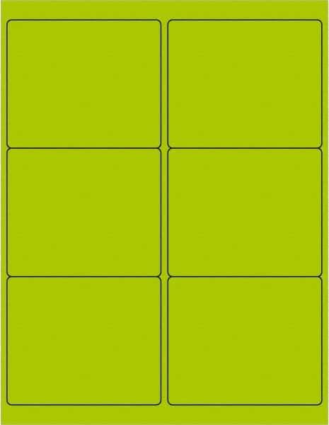 Tape Logic - 4" Long, Fluorescent Green Paper Laser Label - For Laser Printers - Exact Industrial Supply