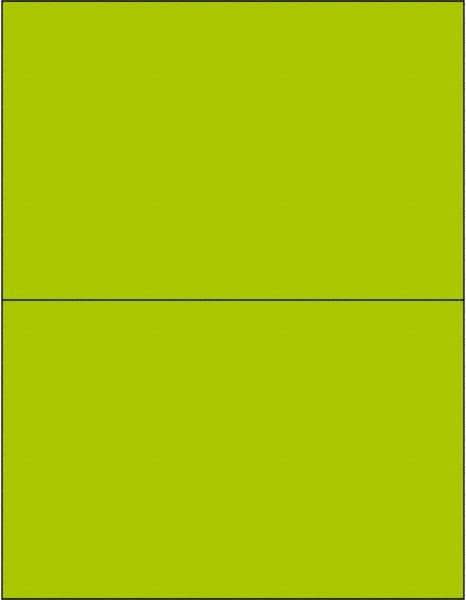 Tape Logic - 8-1/2" Long, Fluorescent Green Paper Laser Label - For Laser Printers - Exact Industrial Supply