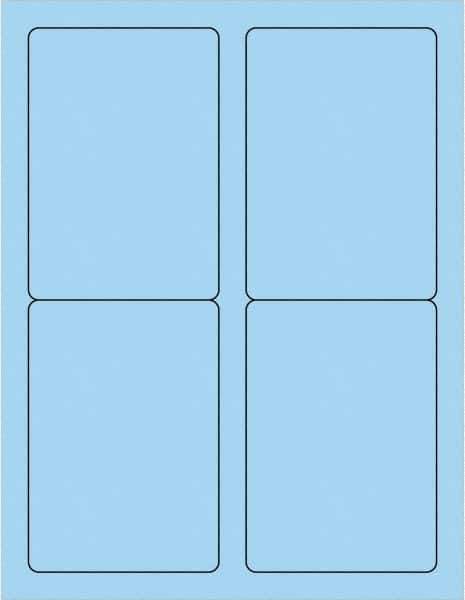 Tape Logic - 5" Long, Pastel Blue Paper Laser Label - For Laser Printers - Exact Industrial Supply