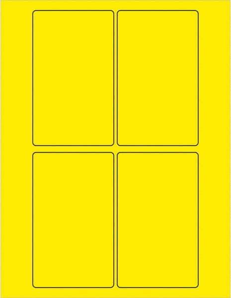 Tape Logic - 5" Long, Fluorescent Yellow Paper Laser Label - For Laser Printers - Exact Industrial Supply