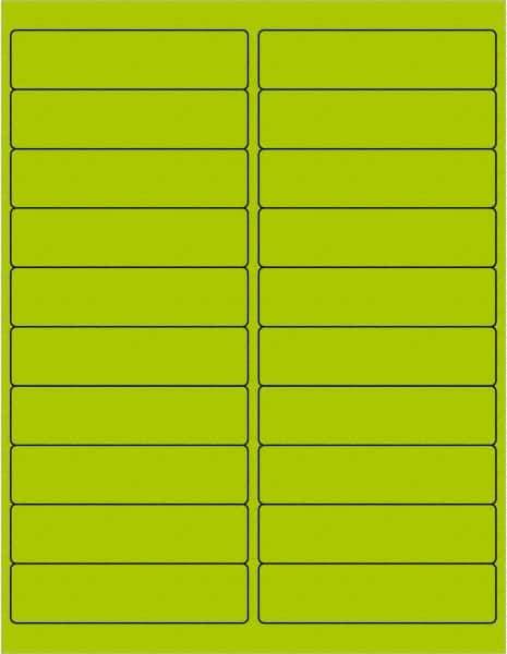 Tape Logic - 4" Long, Fluorescent Green Paper Laser Label - For Laser Printers - Exact Industrial Supply