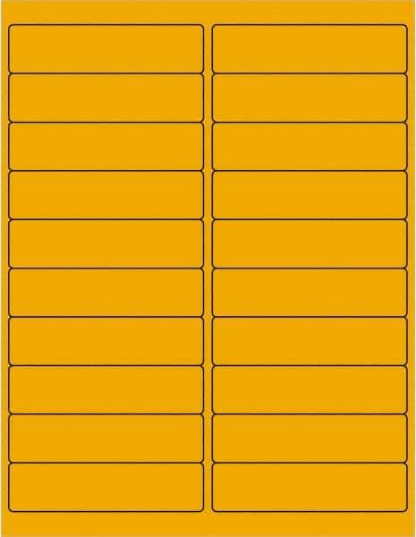 Tape Logic - 4" Long, Fluorescent Orange Paper Laser Label - For Laser Printers - Exact Industrial Supply