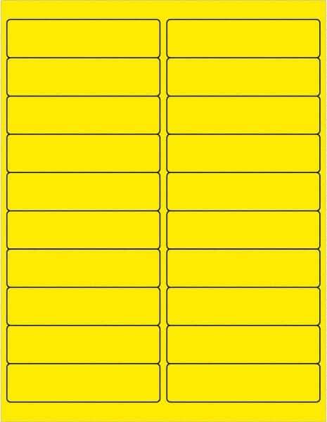 Tape Logic - 4" Long, Fluorescent Yellow Paper Laser Label - For Laser Printers - Exact Industrial Supply