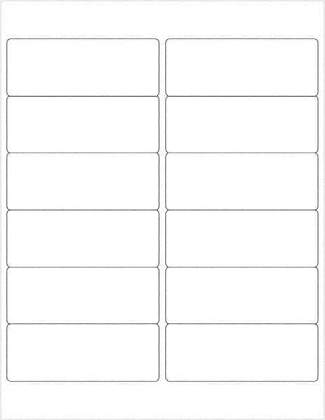 Tape Logic - 4" Long, White Paper Laser Label - For Laser Printers - Exact Industrial Supply