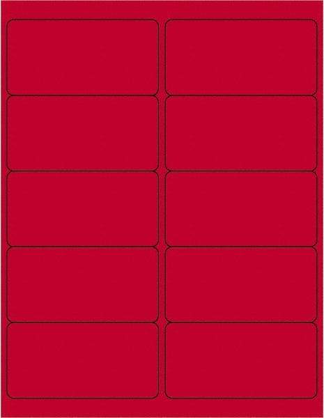 Tape Logic - 4" Long, Fluorescent Red Paper Laser Label - For Laser Printers - Exact Industrial Supply