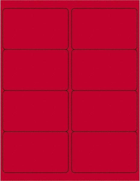 Tape Logic - 4" Long, Fluorescent Red Paper Laser Label - For Laser Printers - Exact Industrial Supply