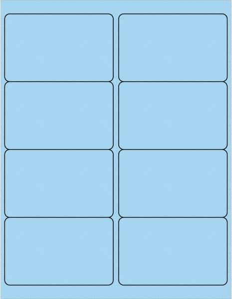 Tape Logic - 4" Long, Pastel Blue Paper Laser Label - For Laser Printers - Exact Industrial Supply