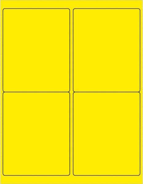 Tape Logic - 5" Long, Fluorescent Yellow Paper Laser Label - For Laser Printers - Exact Industrial Supply