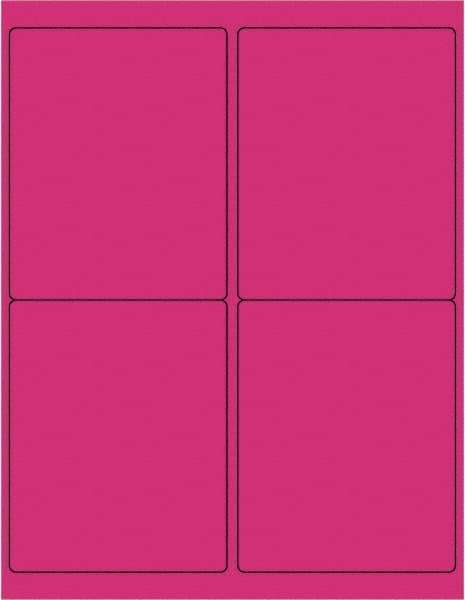 Tape Logic - 5" Long, Fluorescent Pink Paper Laser Label - For Laser Printers - Exact Industrial Supply