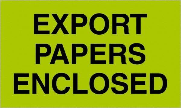 Tape Logic - 5" Long, Fluorescent Green Paper Shipping Label - For Multi-Use - Exact Industrial Supply