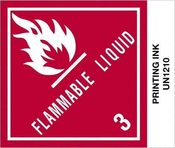 Tape Logic - 4-3/4" Long, Red, Black on White Paper D.O.T. Labels - For Multi-Use - Exact Industrial Supply