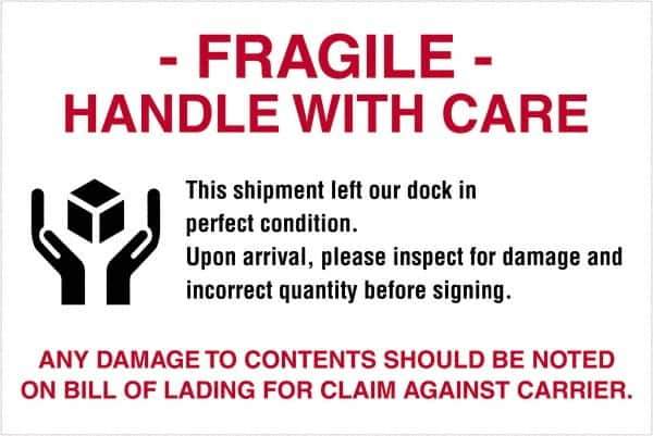 Tape Logic - 6" Long, Red, Black on White Paper Shipping Label - For Multi-Use - Exact Industrial Supply