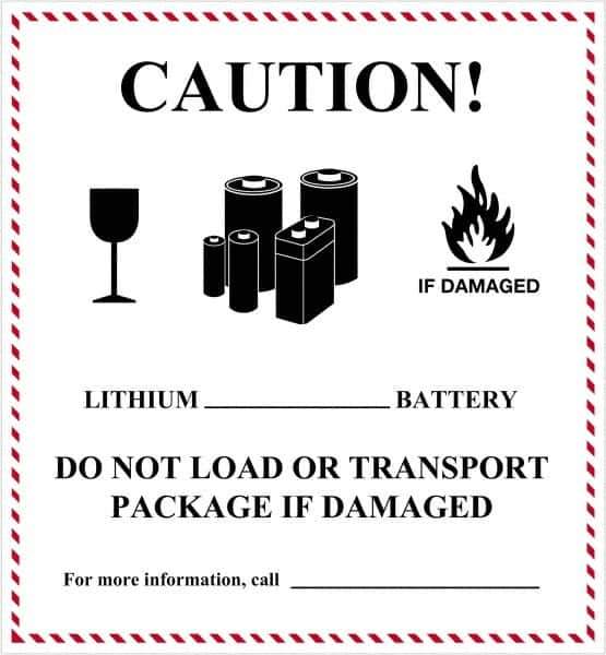 Tape Logic - 4-5/8" Long, Red, Black on White Paper D.O.T. Labels - For Multi-Use - Exact Industrial Supply