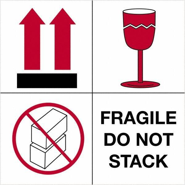 Tape Logic - 4" Long, Red, Black on White Paper Shipping Label - For Multi-Use - Exact Industrial Supply