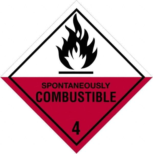 Tape Logic - 4" Long, Red, Black on White Paper D.O.T. Labels - For Multi-Use - Exact Industrial Supply