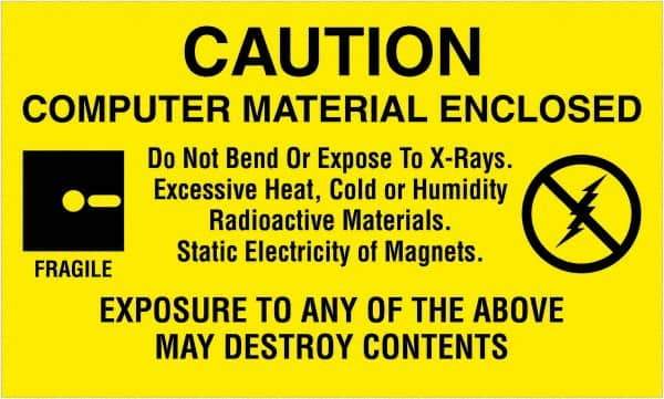Tape Logic - 5" Long, Black & Yellow Paper Shipping Label - For Multi-Use - Exact Industrial Supply
