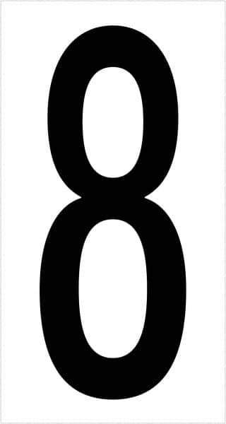 Tape Logic - 3-1/2" Long, Black/White Vinyl Numbers - For Multi-Use - Exact Industrial Supply