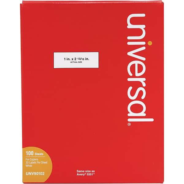 UNIVERSAL - 2-13/16" Long, White Paper Shipping Label - For Copiers - Exact Industrial Supply