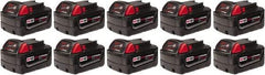 Milwaukee Tool - 18 Volt Lithium-Ion Power Tool Battery - 5 Ahr Capacity, 1 hr Charge Time, Series M18 XC RED - Exact Industrial Supply
